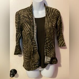 Elementz Petite women’s Brown top with Cardigan size PS